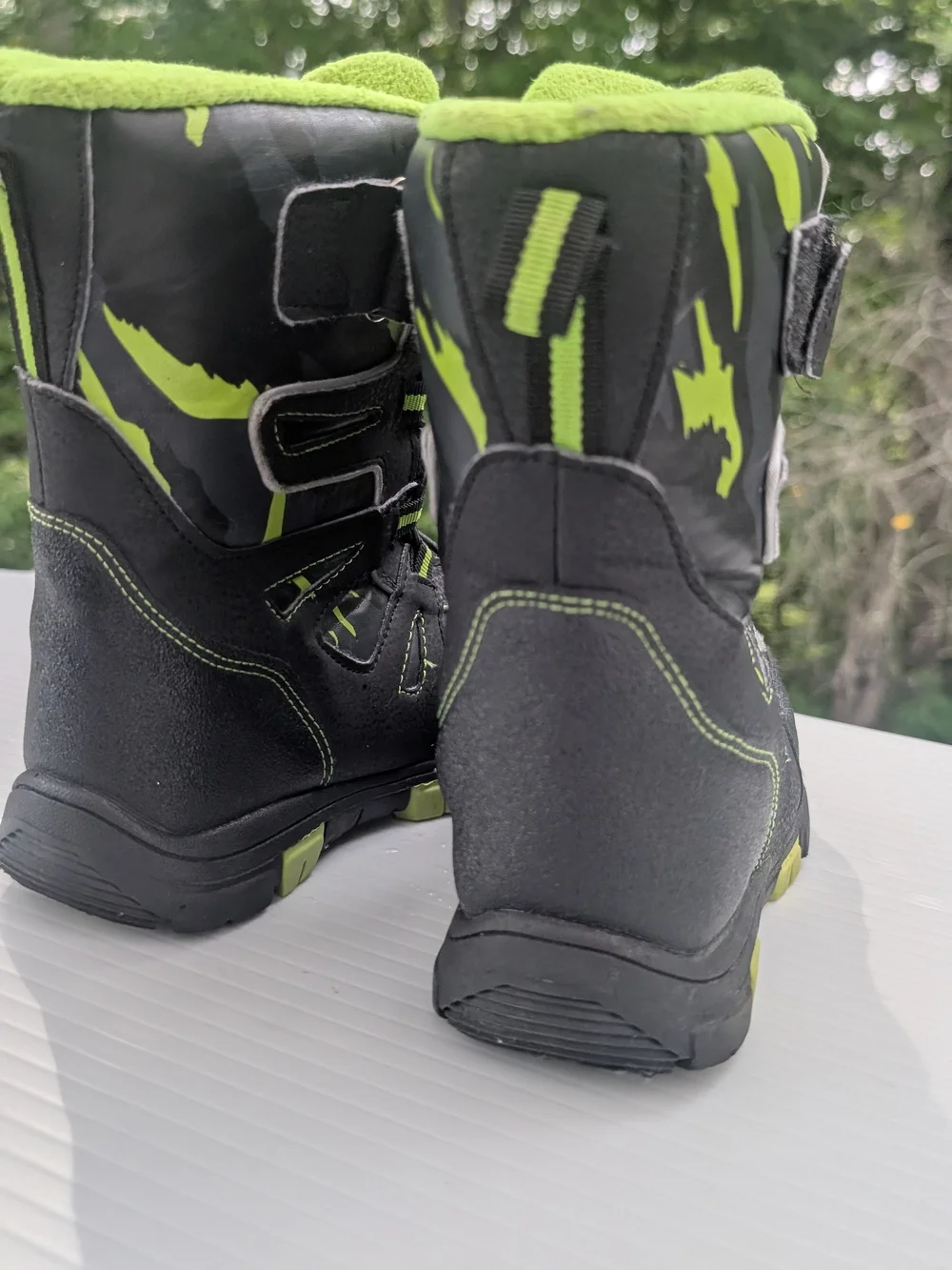 Quest Kids Black & Lime Waterproof High-Top Boots